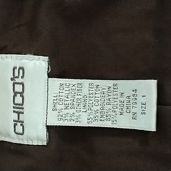 Chico's Gold/Brown Denim Jacket with Embroidery Sz Chico's 1 (Sz 8 or small) - Picture 12 of 14